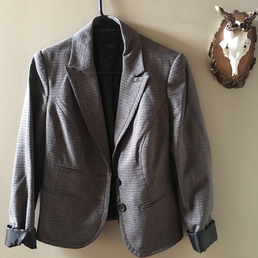 The Limited Brown Check Print Blazer